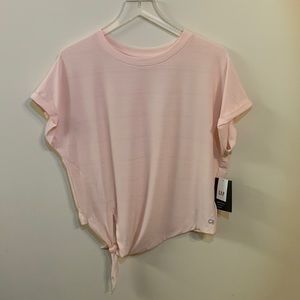 GapFit Breathe T-shirt with side knot Light Pink/Peach in color (M)